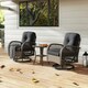 image 6 of COSTWAY 3 Pieces Patio Rattan Bistro Conversation Set Black