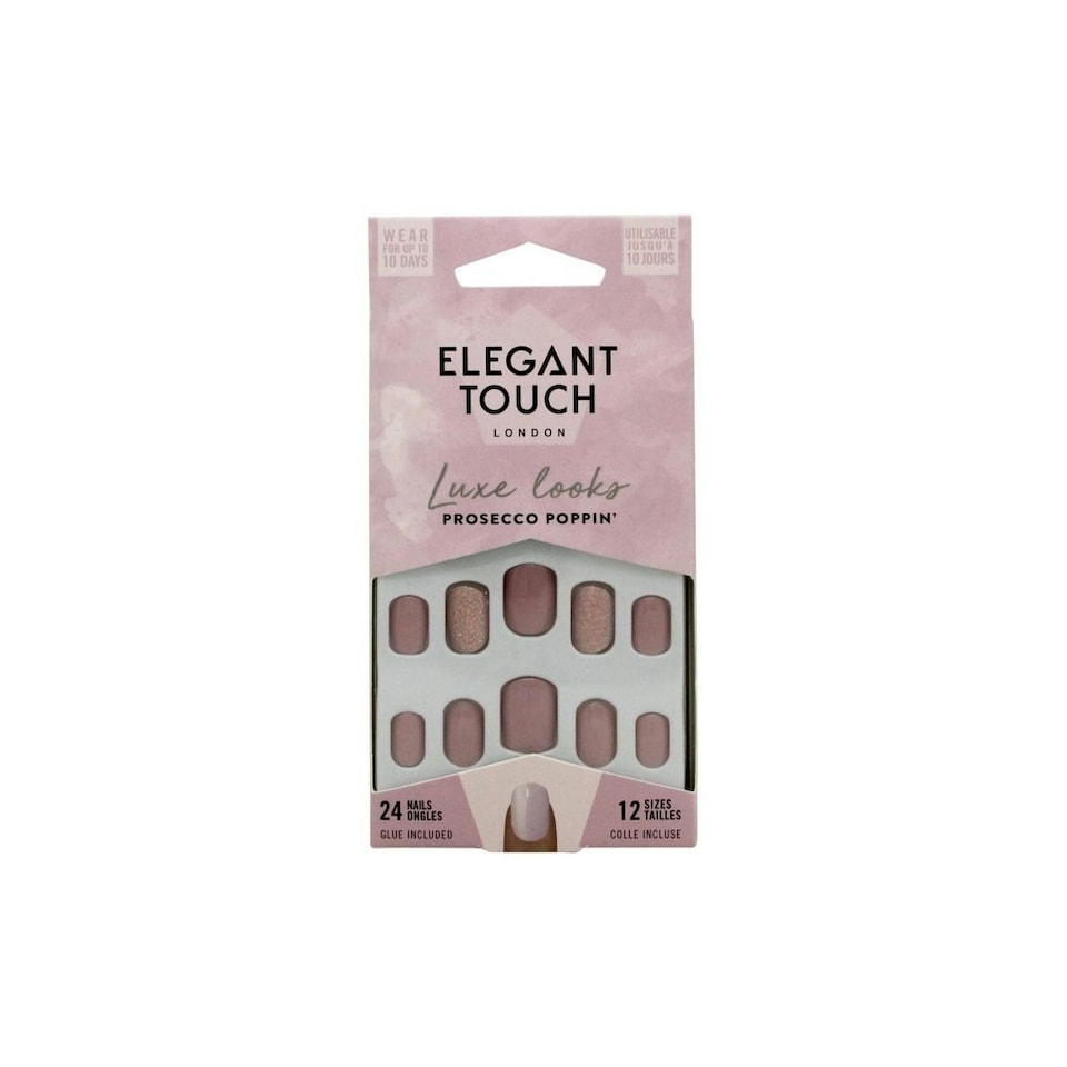 image 1 of Elegant Touch Luxe Looks 24 False Nails with Glue - Prosecco Poppin'