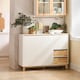 image 3 of SoBuy Low Sideboard with 2 Doors & 3 Drawers, White/Natural Wood, 47.2x15.7x35.4 inches, 27.1 kg - FSB75-WN