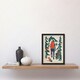 image 2 of Forest Hiking Green Orange Upcycle Style Black Framed Wall Art Print A4