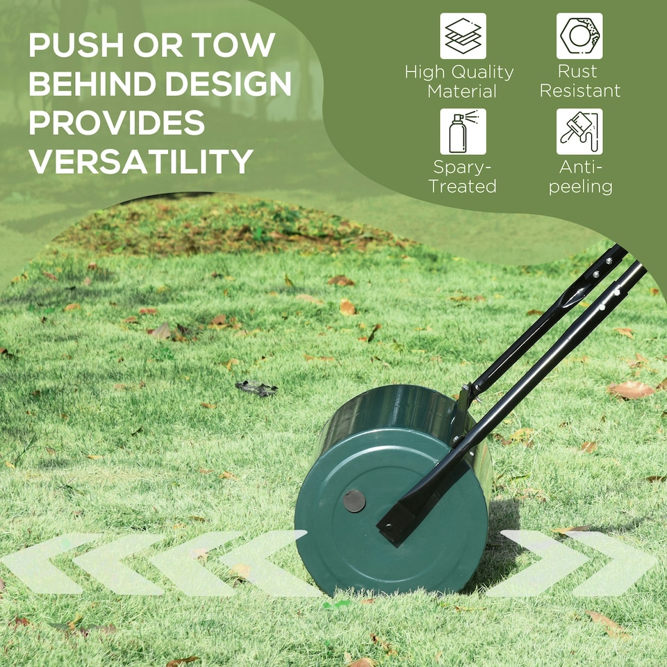image 1 of Outsunny 30 L Lawn Roller Large Heavy Duty Metal Sand or Water Filled
