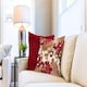 image 2 of Swirls Cushion Cover Wine Red | Red