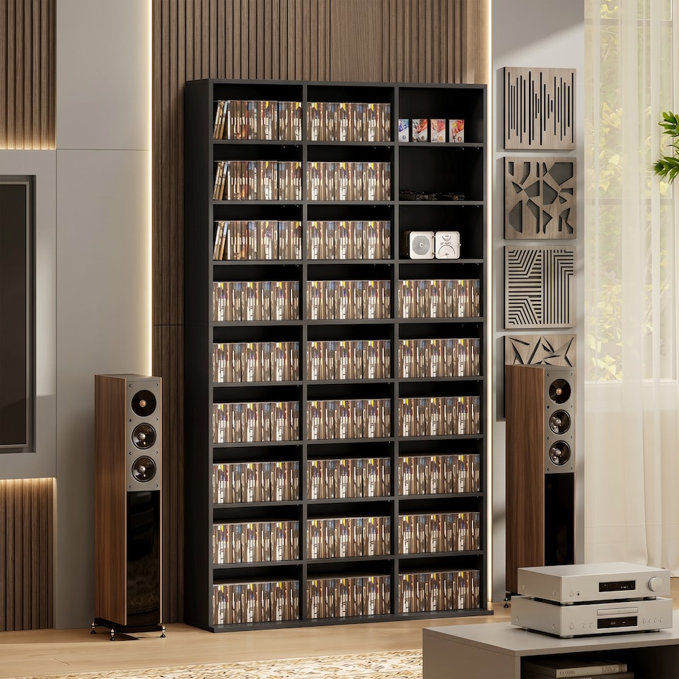 image 1 of HOMCOM 835 CD/500 DVD Storage Unit, Blu-ray Media Storage Shelf
