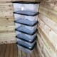 image 2 of 6 x 42L Clear Storage Box with Black Lid, Stackable and Nestable Design Storage Solution
