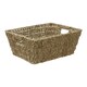 image 2 of JVL Large Hand Woven Seagrass Rectangular Storage Basket, Capacity:14L, Set of 6 Brown