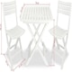 image 8 of Folding Table and 2 Chairs Set Outdoor BBQ Barbecue Picnic Garden Camping Hiking | White | White