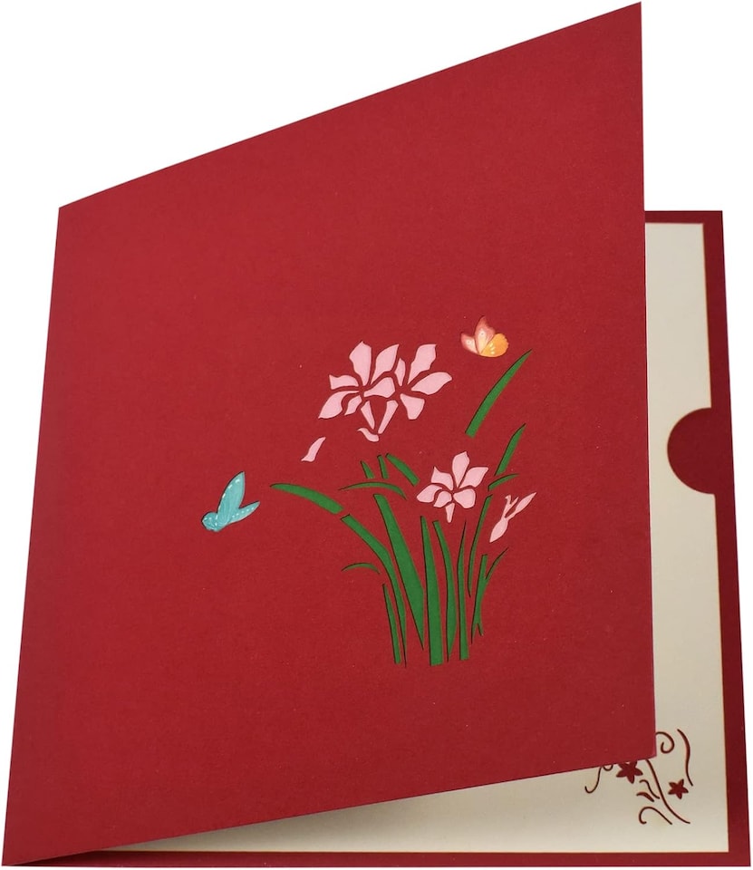 image 1 of Color Print Daffodils 3D Pop Up Greeting Card - Mother's Day Anniversary Birthday