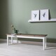 image 2 of Hallway Bench Kitchen Dining Entryway in White and Dark Pine Canterbury 157cm | White | L