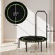 image 3 of SPORTNOW 40'' Foldable Fitness Trampoline, Mini Trampoline Bungee Rebounder with 5-Level Adjustable Handle for Adults Indoor Outdoor Exercise, Green | Green