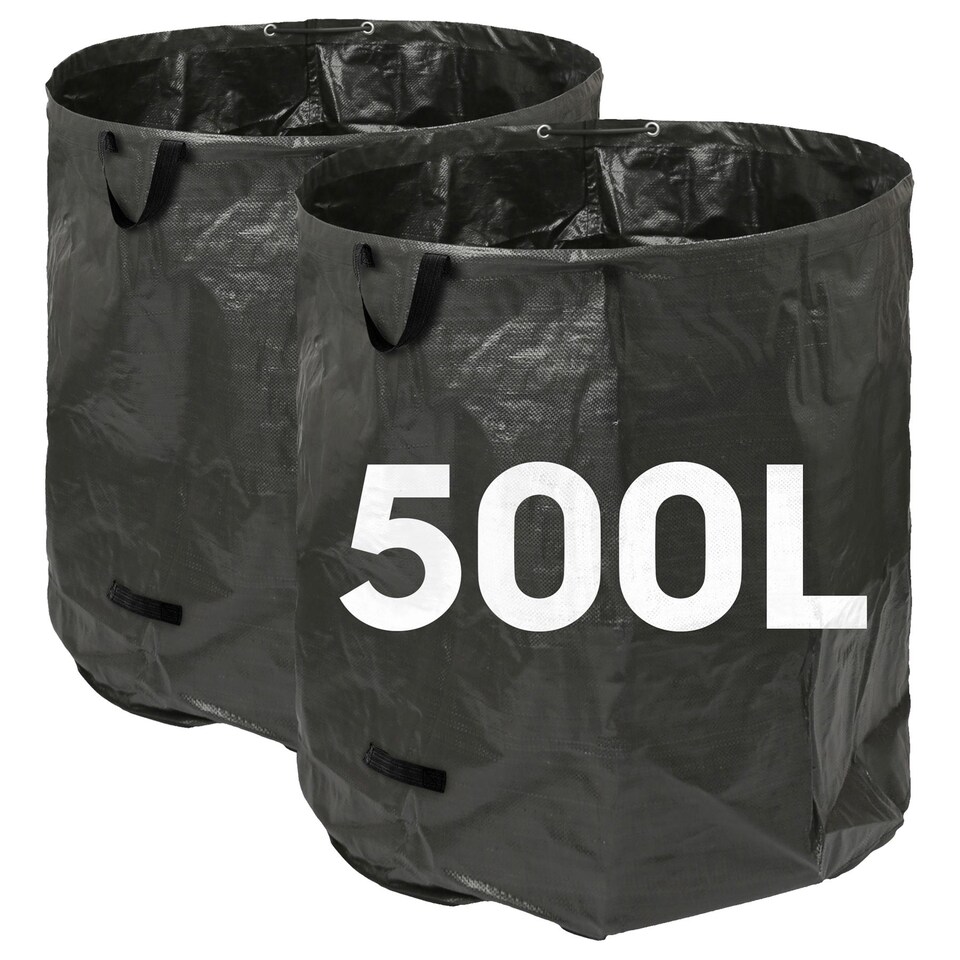 image 1 of Harbour Housewares Heavy-Duty Garden Waste Bags - 500L - Black - Pack of 2 | Black | Black