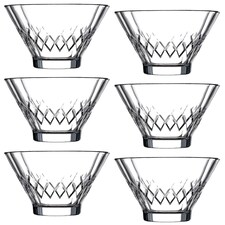 6Pcs Glass Ice Cream Dessert Serving Bowls Cups | Clear | Clear | 320ml