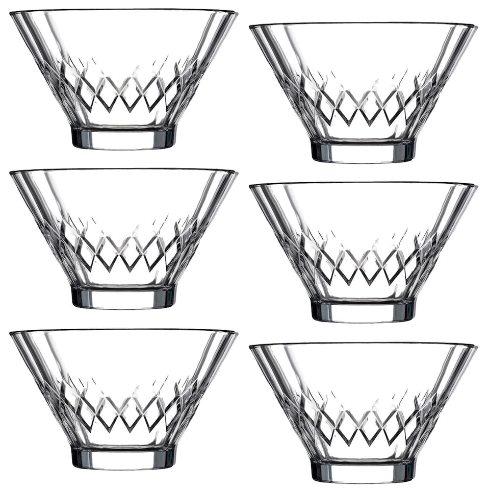 image 1 of 6Pcs Glass Ice Cream Dessert Serving Bowls Cups | Clear | Clear | 320ml