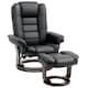 image 1 of HOMCOM Recliner Chair With footstool, Recliner Armchair up to 130kg Weight Capacity, 135 Reclining Swivel Sofa Chair, PU Leather Ergonomic Couch Bed with Swivel Wood Base for Living Room, Black