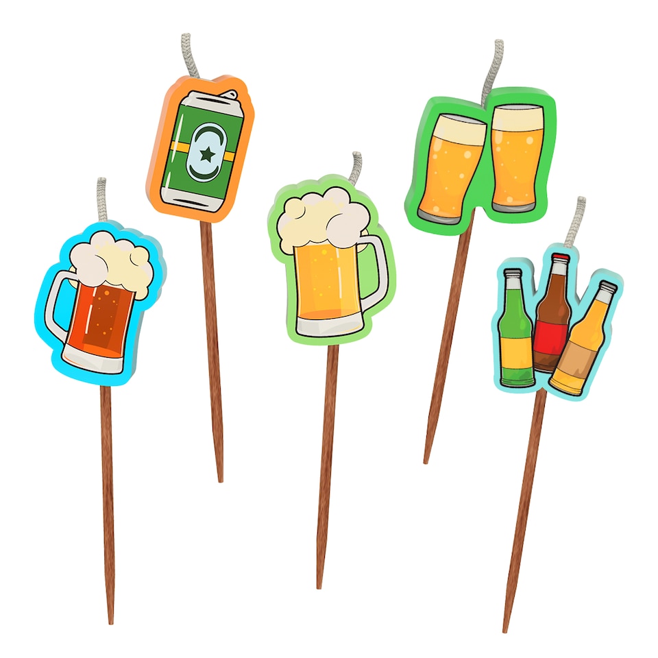 image 1 of Novelty Cake Candle Set - Beer