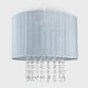 image 2 of ValueLights Modern Grey Voile Ribbon Wrapped Pendant Shade With Acrylic Droplets Grey