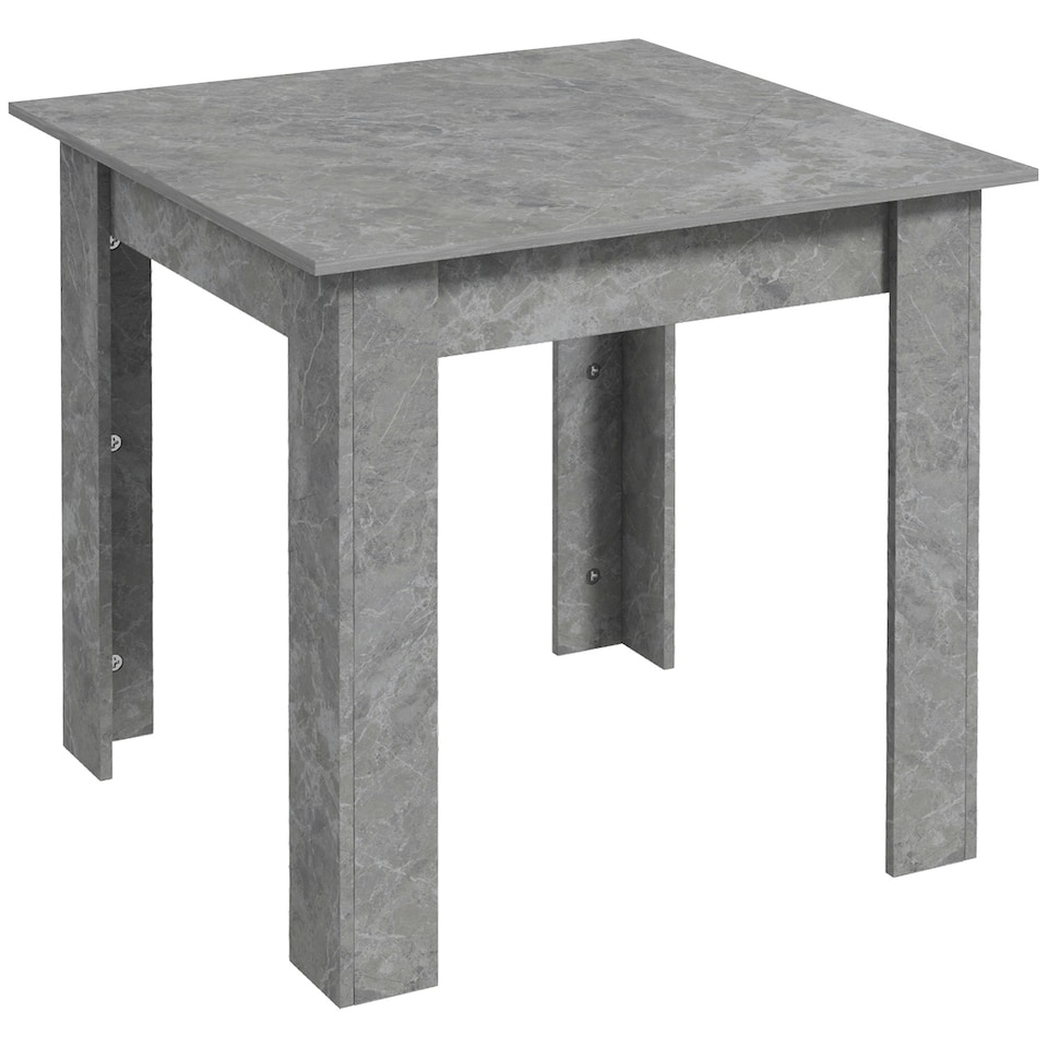 image 1 of HOMCOM Square Dining Table with Faux Cement Effect for Living Room