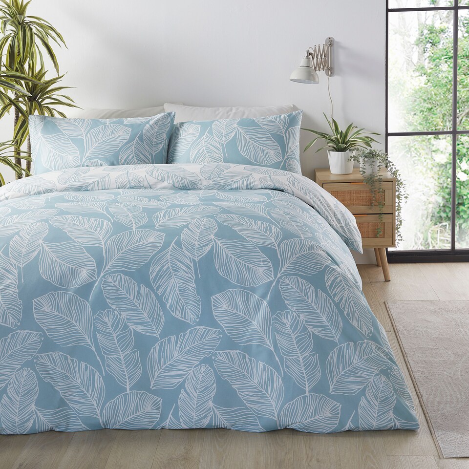 image 1 of Fusion Matteo Duvet Cover Set Duck Egg
