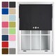image 1 of FURNISHED Blackout Roller Blinds with Triple Round Eyelets Cut to Size Easy Fit Window Shade | Black | Black | (W) 60cm x (L) 210cm