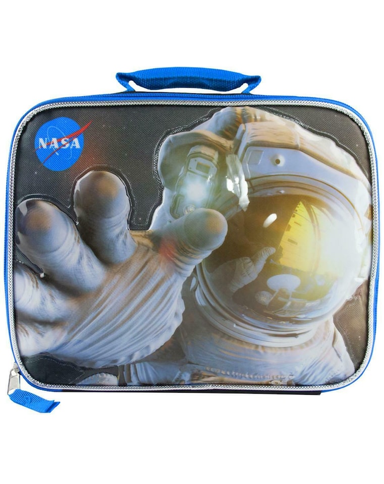 image 1 of Nasa Lunch Bag for Kids | Children's Space Astronaut School Zipped Compartment Food Container Box One Size