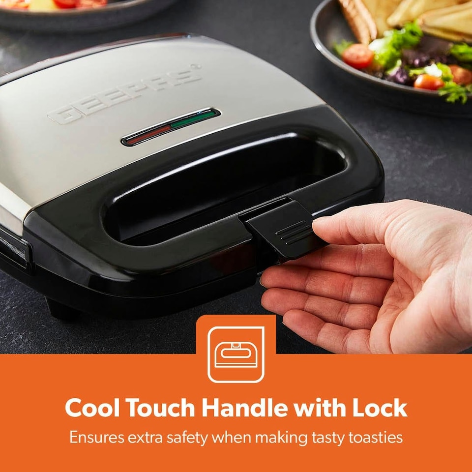 image 1 of GEEPAS 2-Slice Sandwich Toasting Press & Grill
