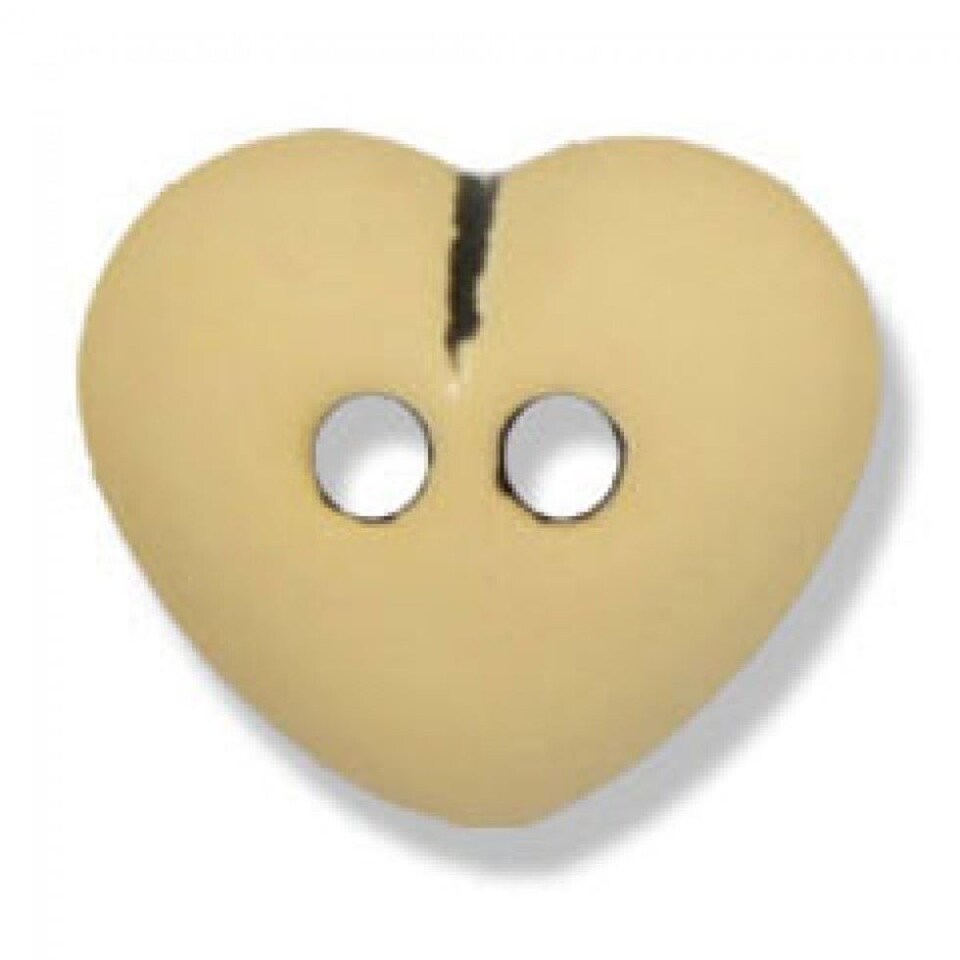 Trimits Natural 12mm Heart Buttons for Dressmaking - each