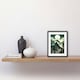 image 2 of Full Moon Over Mountain Forest Mid Century Sage Green 9x7" Black Framed Wall Art Print