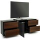 image 8 of Centurion Supports AVITUS ULTRA Remote Friendly BeamThru Gloss Black with 4-Walnut Drawers 32"-65" Flat Screen TV Cabinet Black