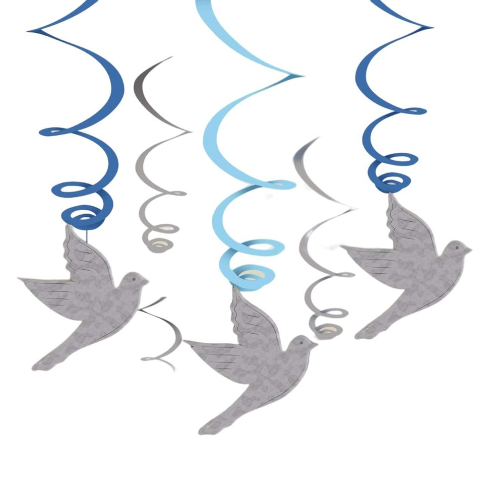 Amscan Swirl First Holy Communion Party Decoration - Blue/Grey - One Size