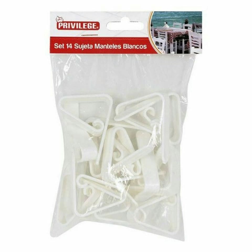 image 1 of Tablecloth Clip Privilege 59443 14 pcs White 4,5 cm (14 Pieces) (24 Units) (4,5 cm)