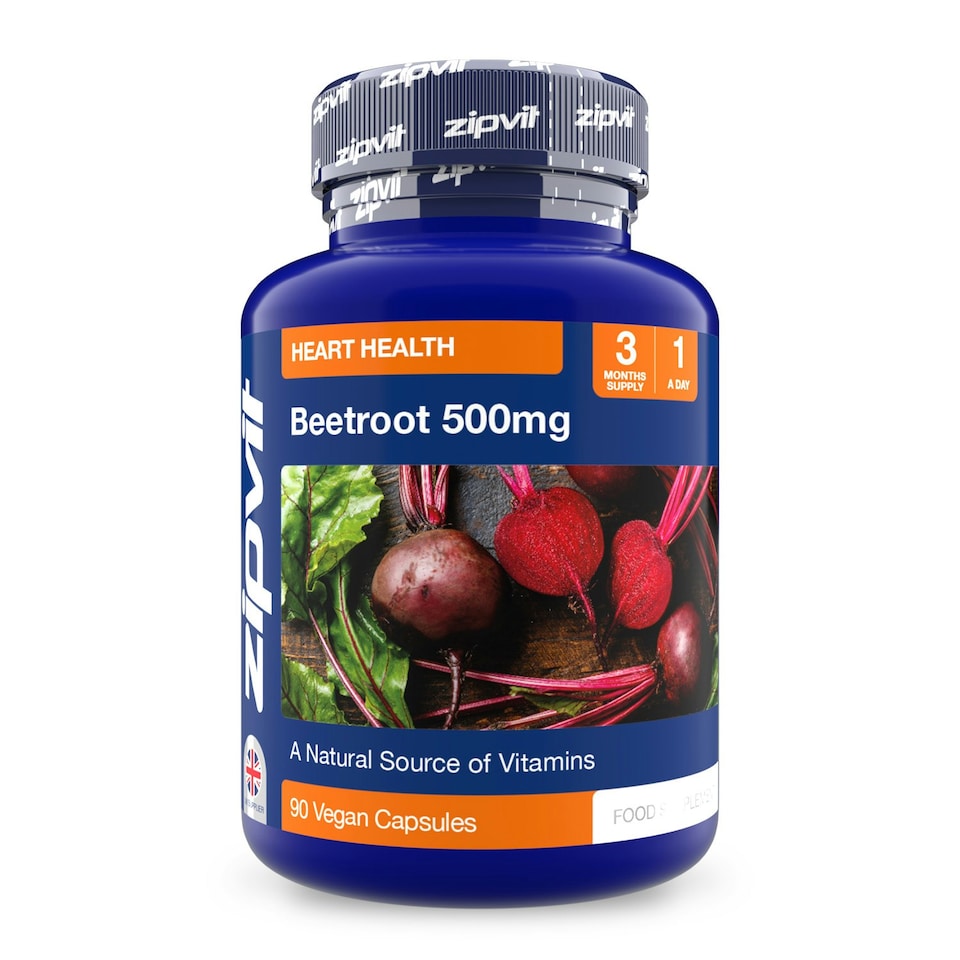 image 1 of Beetroot 500mg, 90 Vegan Capsules, 3-Month Supply, Naturally Rich in Vitamin A