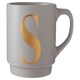 image 1 of Interiors By Premier Grey S Letter Mug,Reusable Mug With Gold Etched "S" on Muted Grey Base,Ideal for Coffee, Tea, or Hot Drinks