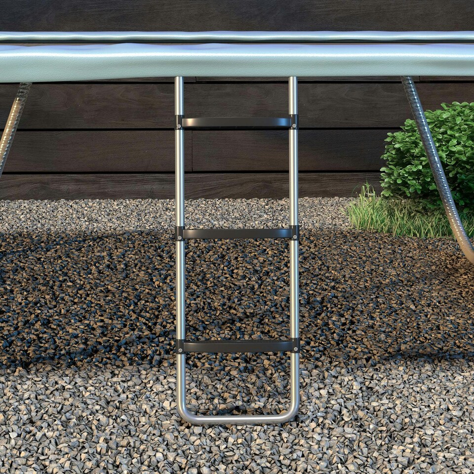 image 1 of SPORTNOW 2 Steps/3 Steps Galvanised Steel Trampoline Ladder Climbing