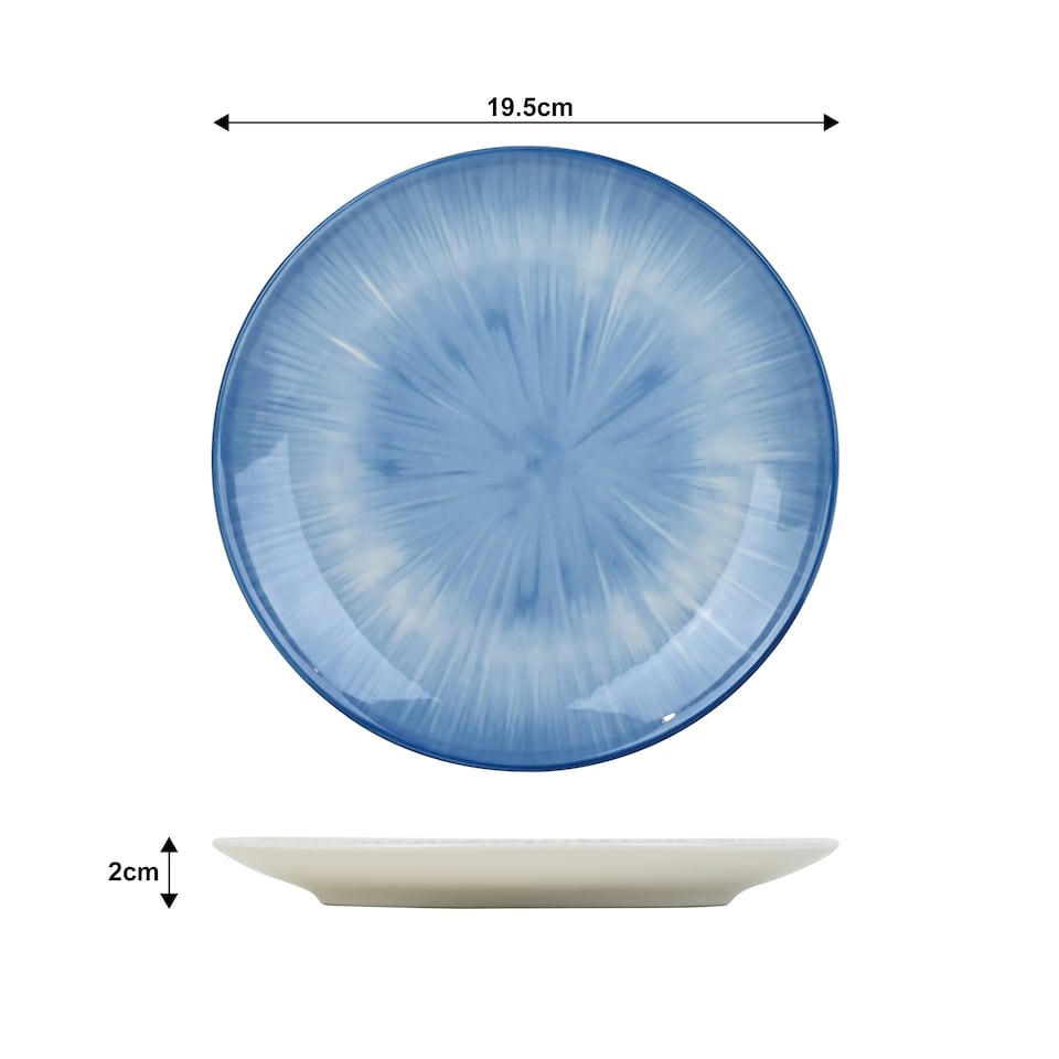 image 1 of 12pc Blue Star Reactive Porcelain Dinner Set