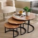 image 5 of Nest 3 Tables Solid Acacia Wooden Top Home Compact Furniture Design Living Room