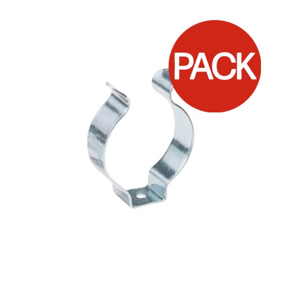 Securpak Zinc Plated Pipe Clips (Pack of 2) - Silver - 6.3mm