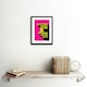 image 2 of Quitters Never Win Motivation Quote Pink Yellow 9x7" Black Framed Wall Art Print