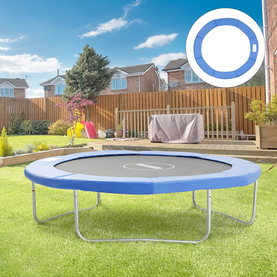 image 1 of HOMCOM 10ft Trampoline Accessories Surround Pad Spring Cover Padding Blue