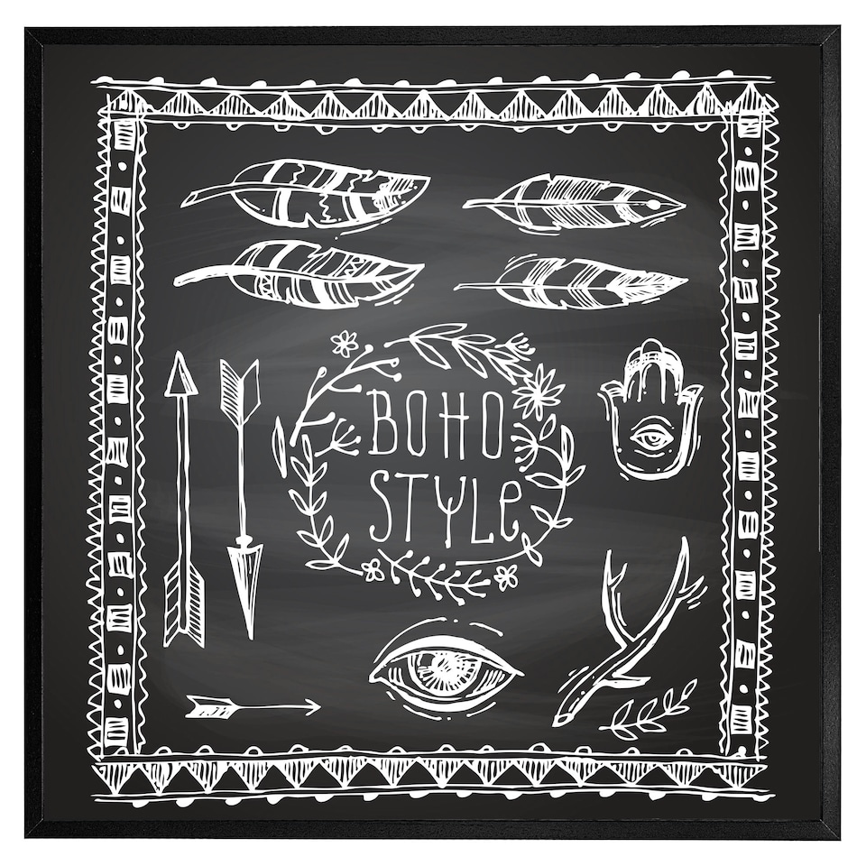 image 1 of Boho style motivating phrase (Picutre Frame) Brown | XL