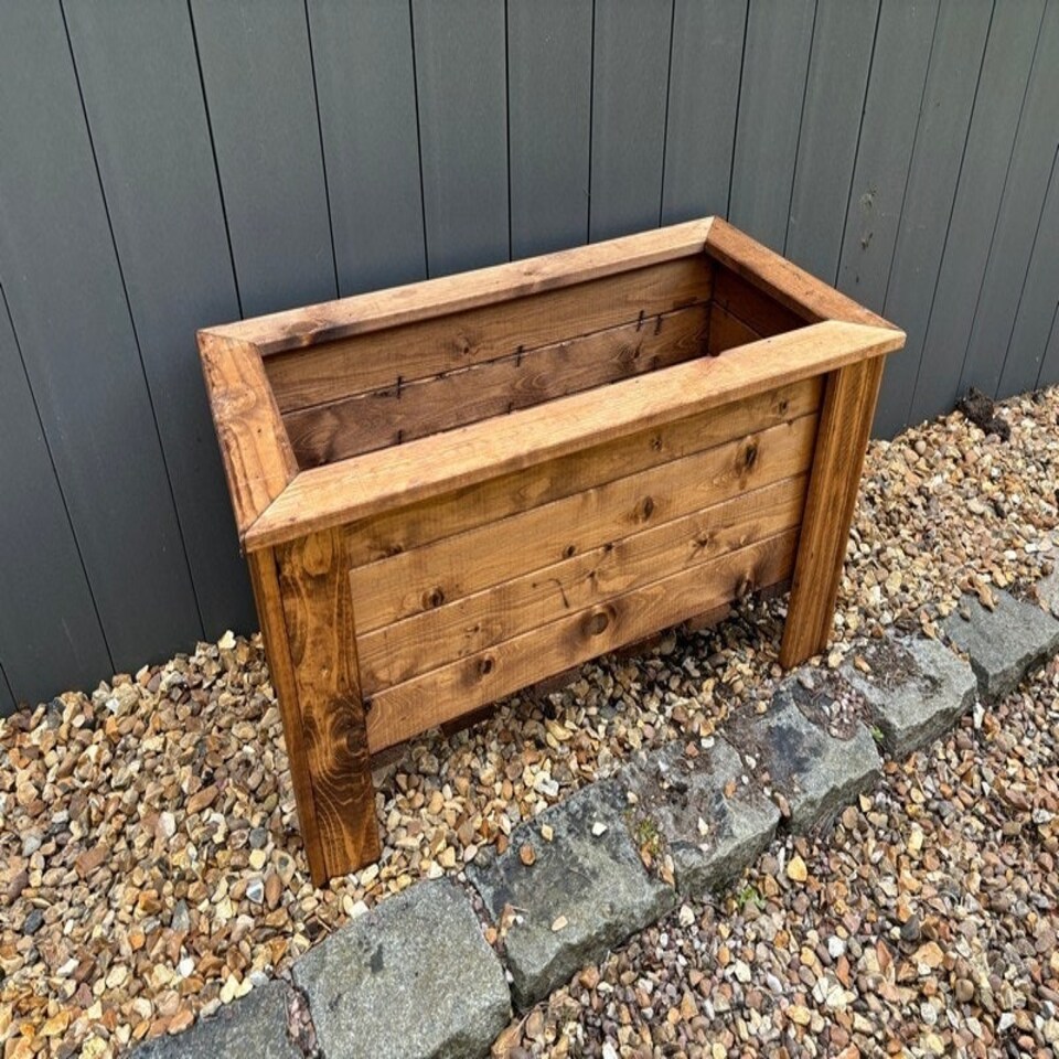 image 1 of Prestbury Raised Rectangular Large Trough - Timber - L41 x W83 x H42 cm Brown