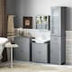 image 9 of kleankin 75x60cm Freestanding Bathroom Storage Cabinet Unit w  2 Drawers Cupboard Adjustable Shelf Metal Handles Traditional Style Grey