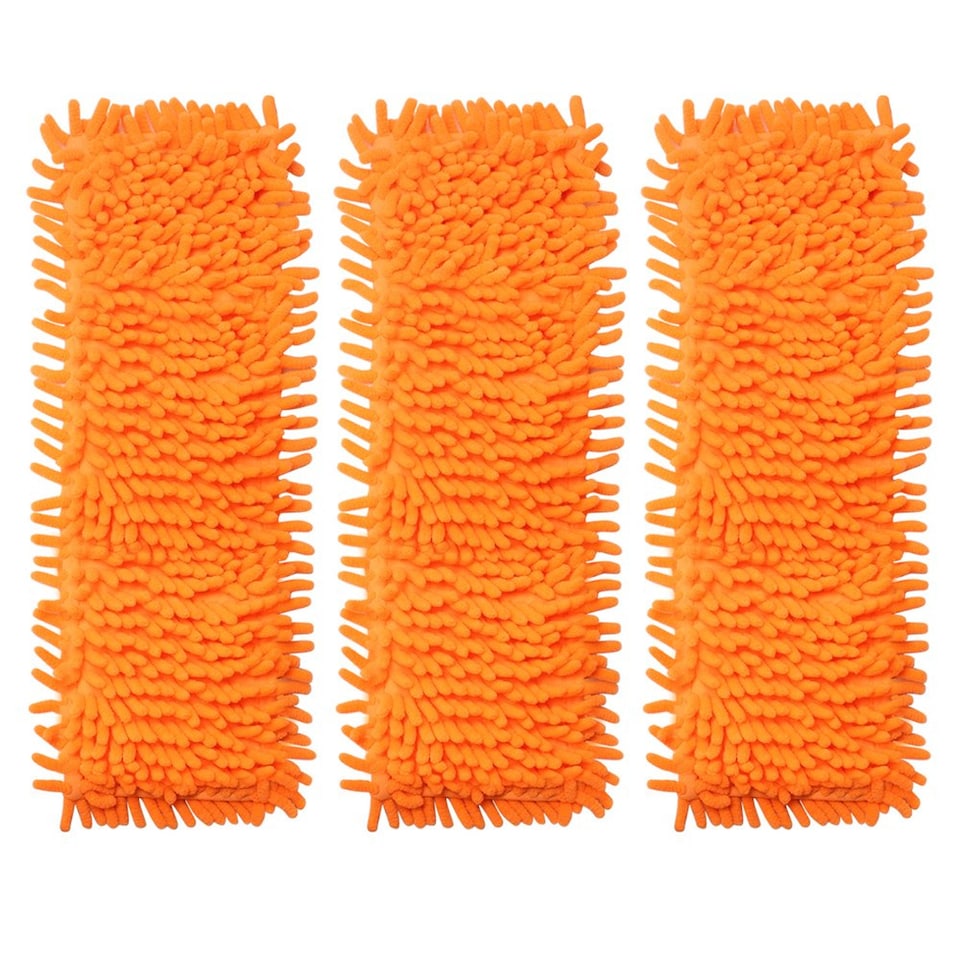 3 Replacement Microfibre Floor Mop Heads 40 x 13.5cm Washable Noodle Mop Pads for Tile Stone Marble Laminate Hardwood Wet & Dry Cleaning