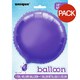 image 2 of Unique Party Round Foil Balloon (Pack Of 5) - Deep Purple - 18in
