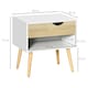 image 3 of HOMCOM Set of 2 Bedside Table with Drawer & Shelf, Nightstand for Bedroom