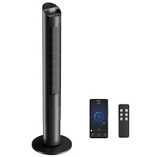 HOMCOM Tower Fan WiFi App Control 101.8 cm | Black | Black | 31.5 x 31.5 x 101.8 cm
