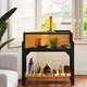 image 9 of PawHut Wooden Tortoise House with Storage Shelf, Clear Observation Windows