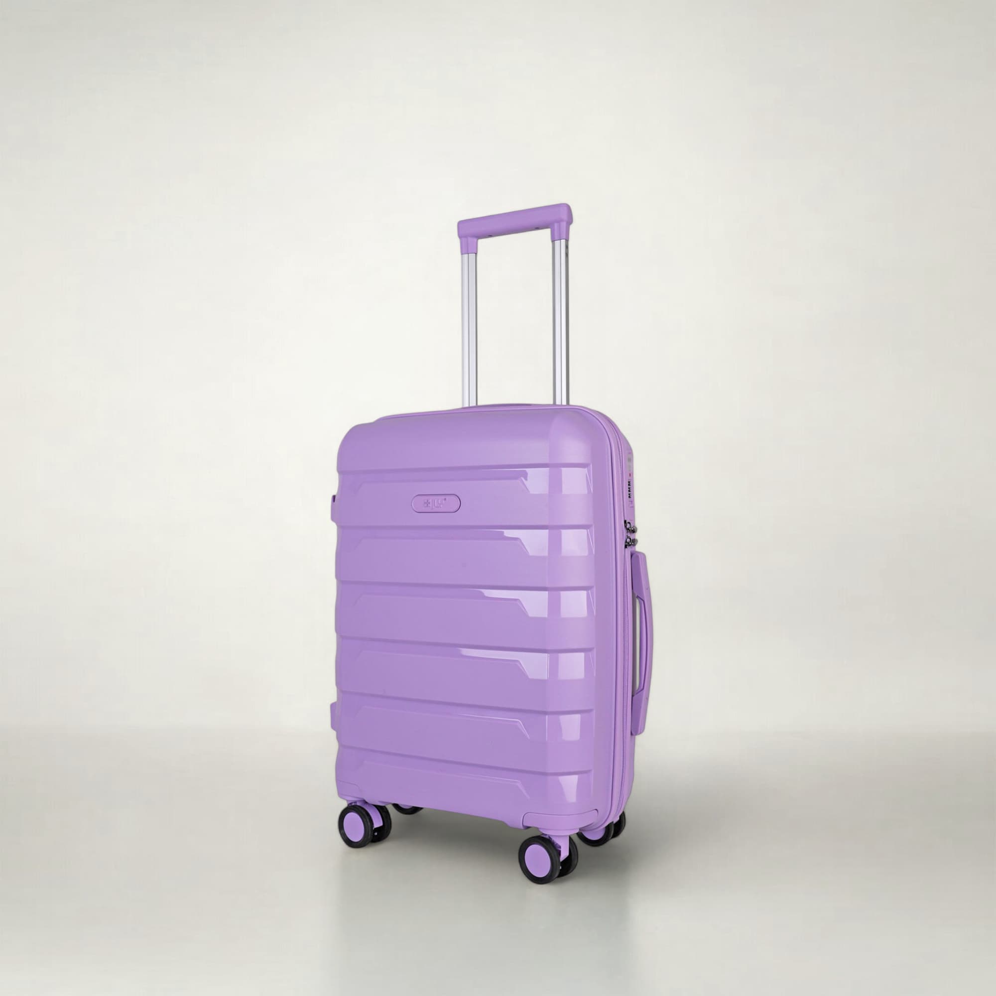 JLY Cabin Suitcase Small 20' Inch Hard Shell Hand Luggage - Lightweight & Durable, USB Charging Port, Secure TSA Lock, Dual Spinner Wheels in Lilac