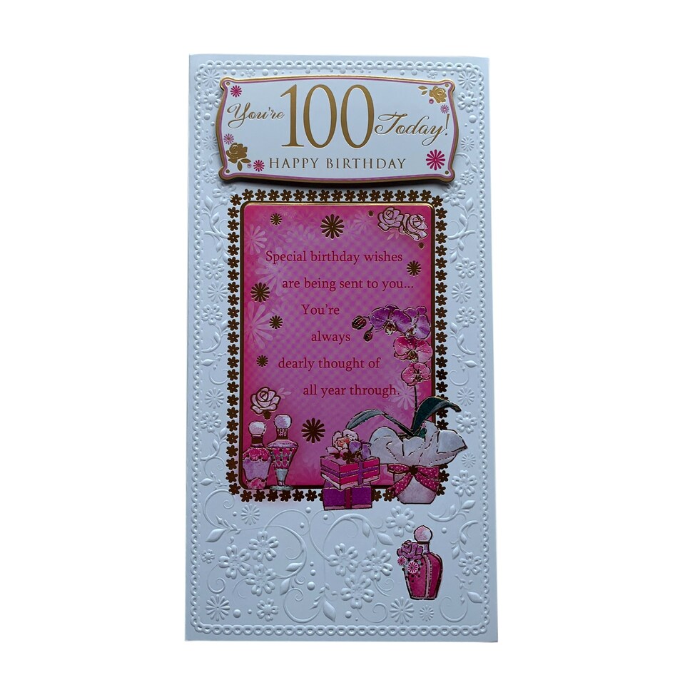 image 1 of You're 100 Today! Happy Birthday Open Soft Whispers Card