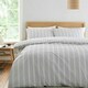 image 8 of Bianca Ashford Stripe Silver Duvet Cover Set Grey | Super King