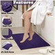 image 2 of VELVETIO Shiny Sparkling Bath Set Anti Slip Pedestal Mat Bathroom Rugs Purple