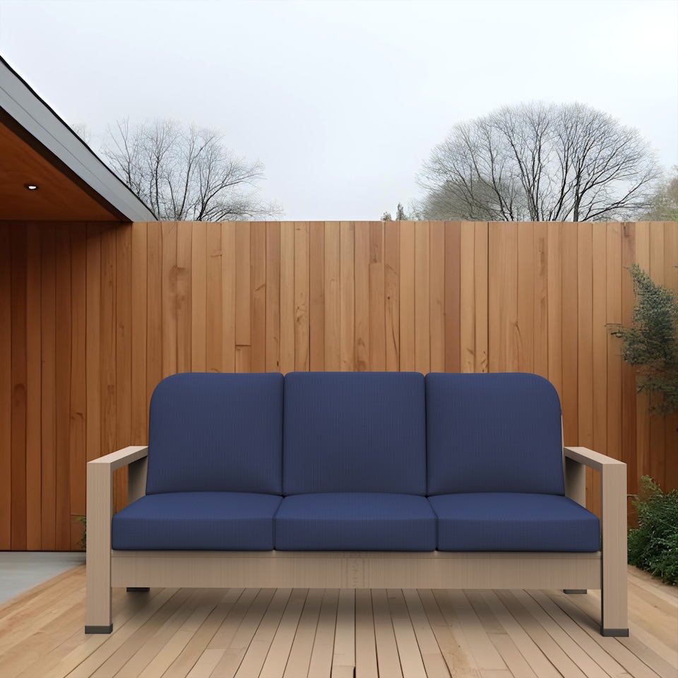 image 1 of Covers&All Outdoor 5 in Seat / Back Cushion with Highly Durable Cover Rite Fabric, 22 in W x 24 in L x 5 in Thick, Navy Blue